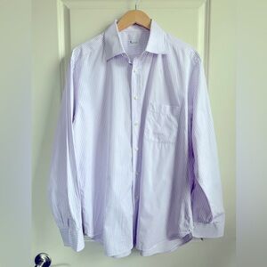 Men's Ermenegildo Zegna Striped Purple Dress Shirt ~ Size 44 17 1/2 EUC